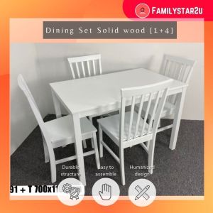 ❤️familystar2u - Scandinavian Dining Set (1+4) All white!!! Meja makan 1+4/solid white meja set /diningroom