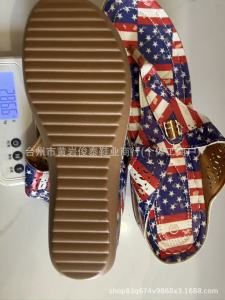 Plus Size WomenS Flip-Flops 2026 Summer New National Flag Flip-Flops For Women TEUM In Stock