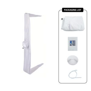 FHWEDL Flexible Cloth Air Conditioner Window Seal Sealed with Zipper AC Vent Hose Guards Practical Weatherproof Window Sealing Kit for Casement Window