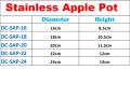 Double Circle Stainless Caldero Apple Pot Casserole16-24cm (SC-SAP). 