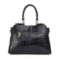 Aidrani   New Women's Crocodile Pattern Lacquer Leather Handbag High end Fashion Versatile Cowhide Commuter Bag. 