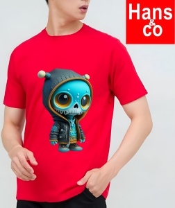 Kaos Pria 3 Dimensi Motif Animasi Alien Tshirt Oblong Katun 24s H0130 By Hans & co