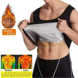 「FICOOL」Men Sauna Vest Sweat Shorts Exercise Fast Weight Loss Gym Fitness Jogging Yoga Cycling Outdoor Tank Top