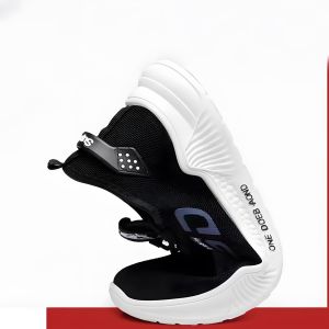 New Style Casual Mens Shoes - Breathable Flying Woven Shoes - Versatile Korean Style Trendy Shoes - Lace-Up Rubber Shoes - Training Runner