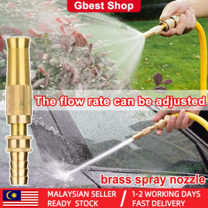 Gbest Solid Brass Adjustable Spray Nozzle With Hose Plug Pipe Connector For Garden Watering Fog Mist Nozzle Misting Fogging Sprayer Sprinkler Head High Pressure Water Jet Gun Nozzle / Muncung Semburan