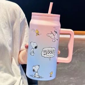 NEW! แก้วเก็บอุณหภูมิ Snoopy มีฝาและหลอดให้ครบเซ็ท แก้วสแตนเลส เก็บความเย็น ขนาด1500ml🌟