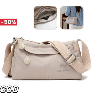 YOOXI กระเป๋าส่งข้อความผู้หญิง กระเป๋าสตรีความจุขนาดใหญ่ กระเป๋าช้อปปิ้งแฟชั่นกันน้ำผ้าไนลอน