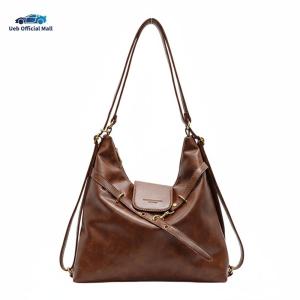 Ueb Official Mall ✪กระเป๋าถือไหล่ PU พร้อมเข็มขัดหัวเข็มขัดกระเป๋าสะพายกระเป๋าถือสีทึบสำหรับผู้หญิงทำงานสำนักงานท่องเที่ยวช้อปปิ้ง