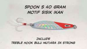 Umpan mancing casting spoon spun spon killer berat 40 gram sisik ikan 3x strong