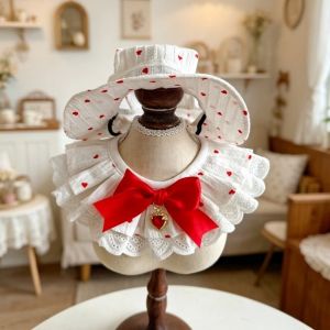 OUTOPEN Breathable Pet Fisherman Hat Thin Cotton Sweetheart Design Pet Sun Hat Fashion Adjustable Dog Sunscreen Hat Dog Dress Up