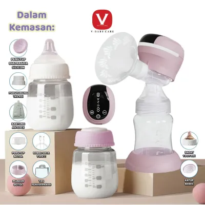 V-BABY CARE Alat Pompa Elektrik Otomatis / Pamping elektrik / Single & Handy Electric Breast Pump BPA Free Bonus 6pcs Kantong Asi/ VBABY-M203