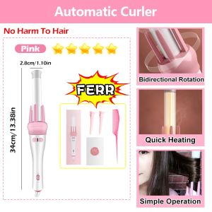 Hair Curler Automatic Curling Iron 4 Temperature Ceramic Curling Machine Alat Kerinting Rambut Hair Styler 自动卷发棒