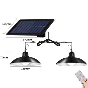 Double-headed Solar Chandelier With Remote-controlled Outdoor Indoor Solar Light For Indoor Outdoor Garden Yard Lighting