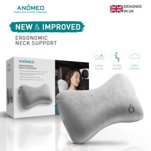 Neck Support Pillow for Car Use - Ergonomic Memory Foam Headrest for Neck & Shoulder Support