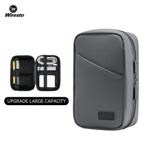 Wiresto Digital Storage Bag USB Cable Storage Bags Travel Organizer Electronic Gadget Bag Multi-Function Pouch Large Cable Organizer Bag Accessories U Disk Hard Drive Headset Accessories Storage Bag