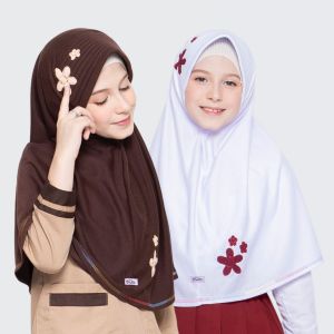 Jilbab Instan Anak Sekolah TK SD Umur 4 - 13 Tahun Kerudung Kaos PE Vania Muthi Model Jasmine S M