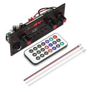 20W Amplifier DC 5V Bluetooth Decoder Board 6.5mm Microphone FM Radio TF USB Car Audio Music Player Speakers Volume Control DIY With Remote Control