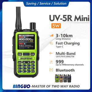 Baofeng UV-5R Mini Walkie Talkie Set of 2 FM Bluetooth Dual Band Dual PTT UHF/VHF/AM/FM 5W 999CH Two-Way Radio Buy 1 Take 1