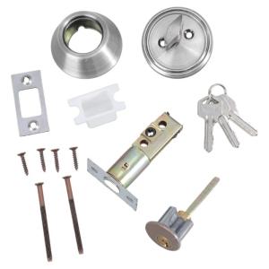 Front Doorknob with Lock and Key Round Entry Door Handle Stainless Steel Modern Entrance Locksets for Bedroom Office