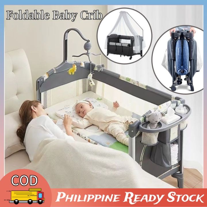 Baby Crib Rocker Crib for Baby Foldable Baby Crib with Mosquito Net and