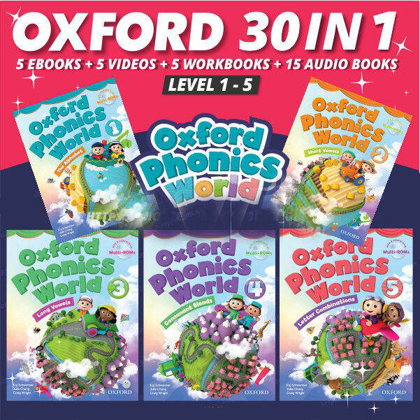 💯BEST DEAL - Oxford Phonics World Readers Level 1-5 ( Student 