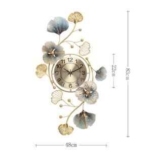 Creative Clock Living Room Dining Room Luxurious Wall Clock Hanging Decoration Ginkgo Leaf Clock