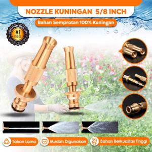 TUKUO  Nozzle Semprotan Kuningan 5/8” Tipe Lurus – Nozzle Kuningan Ukuran 5/8” Semprotan Untuk Selang Sray Putar Kuningan 5/8” Nozzle Taman Cuci Mobil Kepala Semprotan Adjustable
