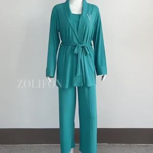 Cross-Border Womens Pajamas Summer Home Light Luxury High-End Comfortable Solid Color Elegant Lady Home Wear Homewear with Braces Suit ㏇L0514