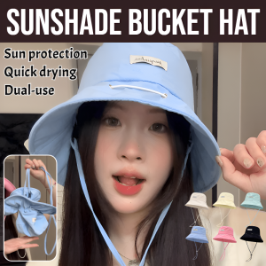 [Instantly Turns Into A Bag] Dopamine Quick-Drying Sunshade Bucket Hat Womens Outdoor Leisure Fisherman Hat Travel Sun Protection Foldable Beach Hat Portable Easy To Store