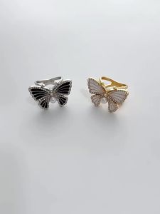 Pearl Butterfly Scarf Ring Rhinestone Enamel Wing Scarf Buckle Double Loop Hijab Scarf Holder Anti Exposure Clothing Accessory