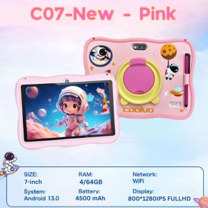 COOLVO C07 New Tablet Anak Android 13 7 Inch 4/64GB Layar Sentuh IPS Murah Anti Radiasi Belajar