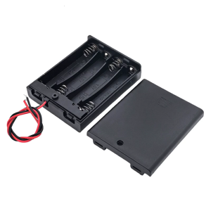 6V Power Supply Case for 4 3A Batteries Featuring Switcher Control and Secure Spring Contacts