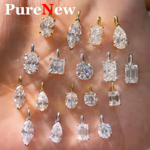 PureNew 1-5ct Classic Full Moissanite Necklace For Women S925 Silver Plated 18k Gold D Color VVS1 Womens Moissanite Chain Gift2026