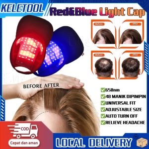 Red and Blue Light Cap Hat  Kulit Kepala Perlindungan Topi Penumbuh Rambut LED Light Theraphy Hat Topi Led Light Terapi Led Menumbuhkan Rambut
