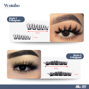 Wotabo Magnetic Eyelashes Bulu Mata Palsu Eyelash Extension Tanpa Lem Natural