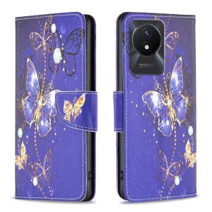 Case For Vivo Y02 Cartoon Leather Wallet Card Slot Fashion Flip Cover Casing