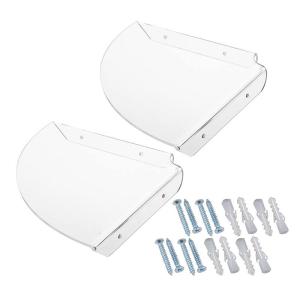 2 Pcs Triangles Wall Frame Shampoo Holder Small Alarm Clock Cleansing Cream Shelf Wall Mounted Bath Shelf for Bathroom