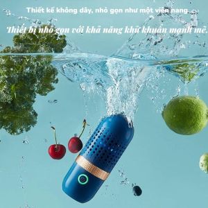 MÁY RỬA RAU CỦ KHỬ KHUẨN ION MINI | MÁY LỌC THỰC PHẨM CẦM TAY KHÔNG DÂY CAO CẤP IPX7