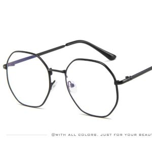 Kacamata Fashion Wanita Gaya Korea Metal Frame dengan Lensa Transparan - Trendi Ukuran Reguler