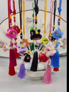 จี้สิงโตตื่นขึ้นทันสมัย ตกแต่งแขวนรถ สร้างสรรค์ นำโชค น่ารัก ทำมือ หัวสิงโต ของขวัญวัฒนธรรมและสร้างสรรค์ที่ไม่เหมือนใคร