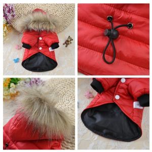 G Mùa đông Quần áo ấm cho chó Chống gió Mũ lông mềm Áo khoác đi bộ đường dài cho chó Thời trang Có thể điều chỉnh Áo liền thân cho chó dành cho chó nhỏ và vừa
