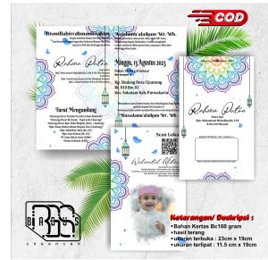 100pc Undangan SUNATAN Khitanan Aqiqah Gusaran Unik MODEL LIPAT DUA