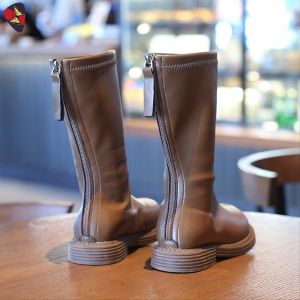 Katerina Fashion Korean Mid-Calf Zipper Boots Shoes Kids For Girl #M-211