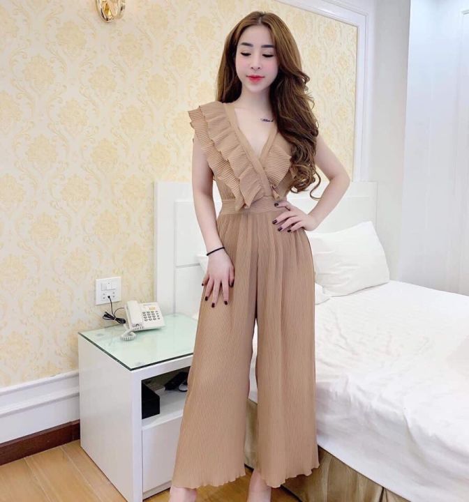 Sét Jum dập ly quần ống rộng + áo 2 dây chất như nước cất