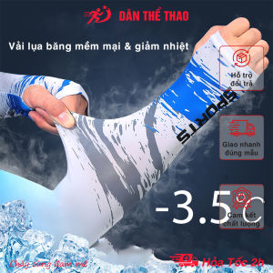 Găng tay chống nắng xỏ ngón Sports chống tia UV vải lụa băng mềm mại giảm nhiệt - Bao tay chống nắng thể thao dài đi xe máy