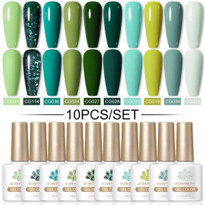 BORN PRETTY 10PCS Nail Gel Polish Set Nude Brown Color Soak Off UV LED Gel Varnish Full Coverage Gorgeous Gel Nail Kit Manicure
