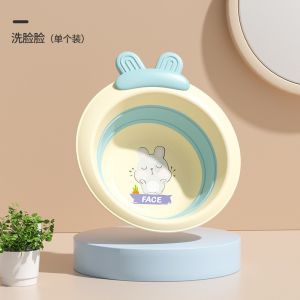 Chậu rửa mặt cho bé chậu gấp gọn cho bé tai thỏ tròn cao cấp đáng yêu thau rửa mặt an toàn cho bé - Happy Life 4Kid