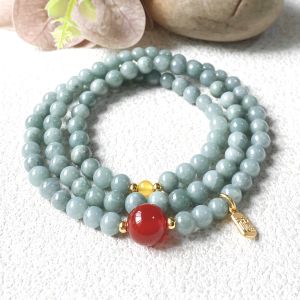 Thousand Crystals and Ten Thousand Beads   Natural Three-Loop Jadeite Red Agate Bracelet diy Beaded womens bracelets for stall selling 2026