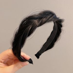 Fishbone Braid Wig Hair Hoop Twist Braid Head Hoops Fluffy Simulation Braid Hair Band Wigs Headband Non-slip Headwear Hair Accessories