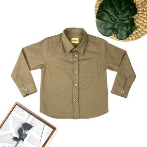 Bronkis Junior Kemeja Anak Laki Laki Desain Kemeja Lengan Panjang Linen untuk usia 0-10 tahun